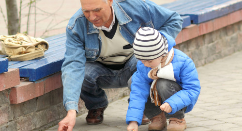 man with grandson