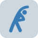 a blue graphic of a person stretching their arm over their head