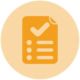 orange graphic of a checklist
